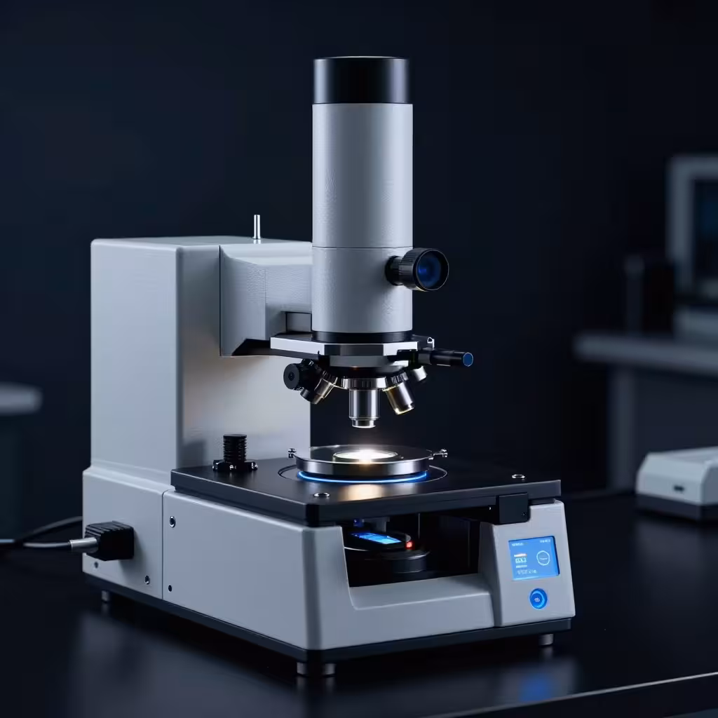 A polished scientific apparatus with solar panels against a dark field