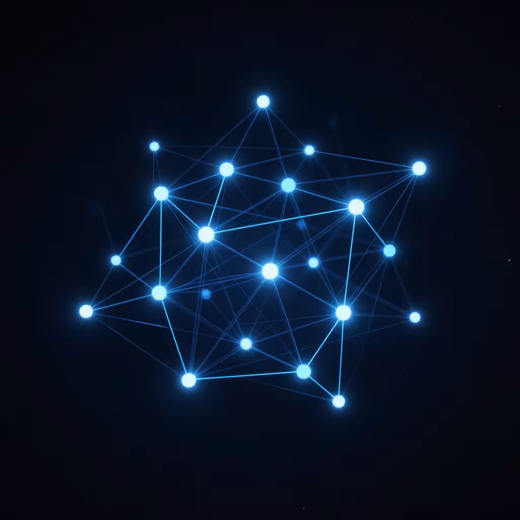 Connected points forming a bright network against a dark field