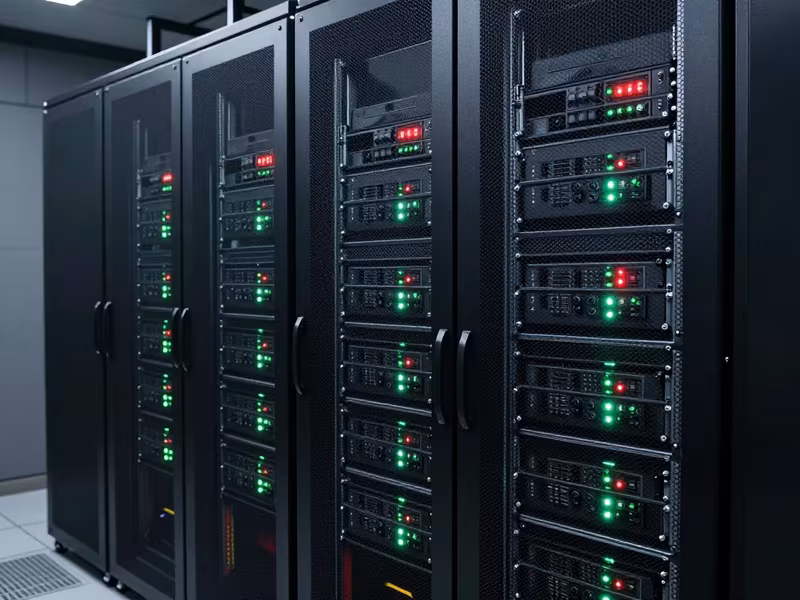 Server racks in a secure computing facility for sovereign AI research