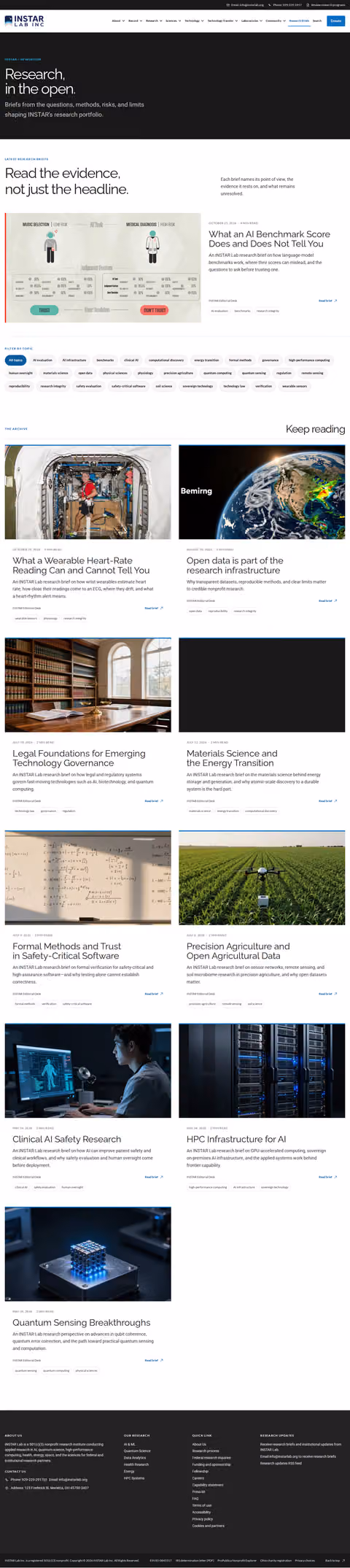 Screenshot thumbnail of News — INSTAR Lab (/news/) at desktop viewport