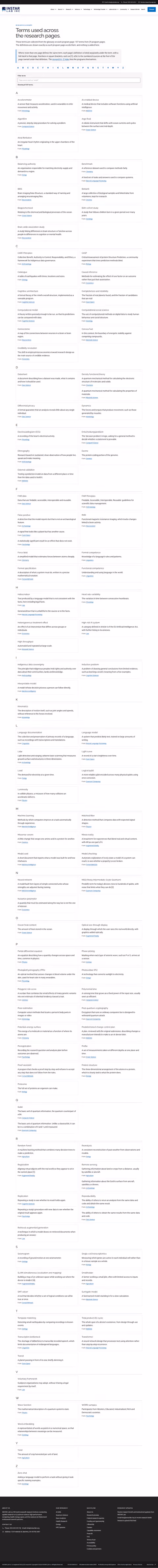 Screenshot thumbnail of Research Glossary — INSTAR Lab (/research/glossary/) at desktop viewport