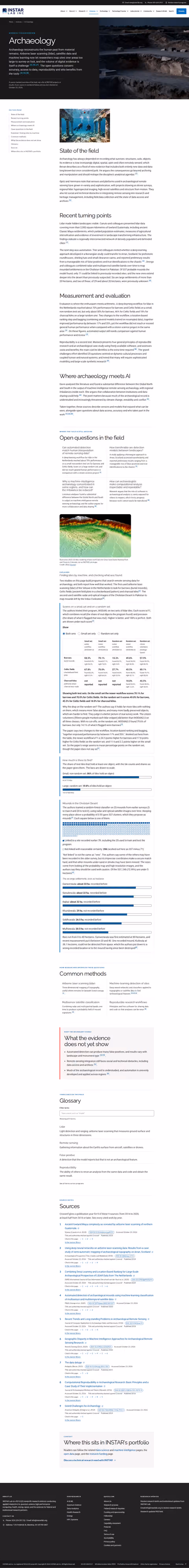 Screenshot thumbnail of Archaeology Research — INSTAR Lab Sciences (/sciences/archaeology/) at desktop viewport