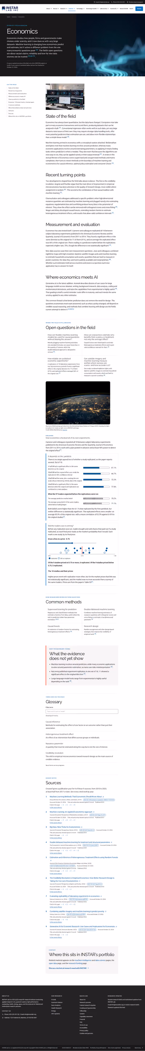 Screenshot thumbnail of Economics Research — INSTAR Lab Sciences (/sciences/economics/) at desktop viewport