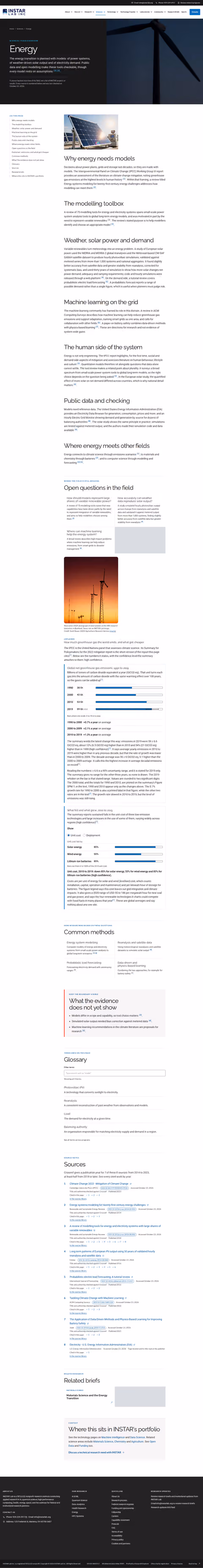 Screenshot thumbnail of Energy Research — INSTAR Lab Sciences (/sciences/energy/) at desktop viewport