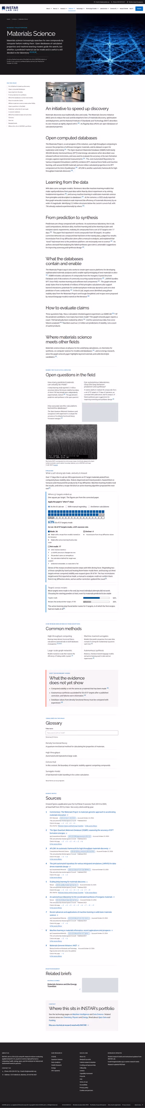 Screenshot thumbnail of Materials Science Research — INSTAR Lab Sciences (/sciences/materials-science/) at desktop viewport