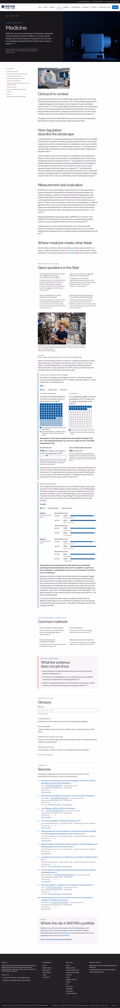 Screenshot thumbnail of Medicine & Health Research — INSTAR Lab Sciences (/sciences/medicine/) at desktop viewport