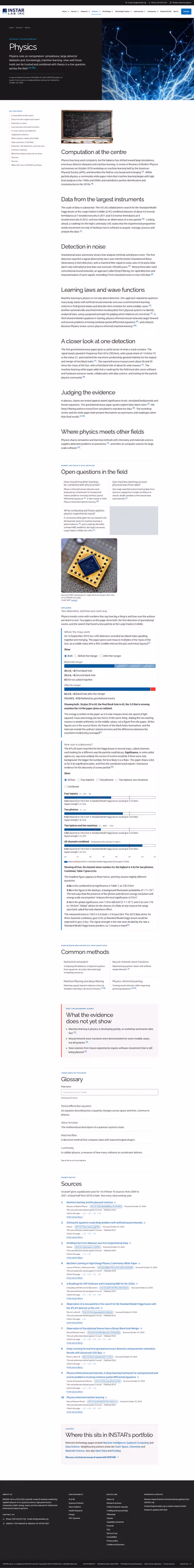 Screenshot thumbnail of Physics Research — INSTAR Lab Sciences (/sciences/physics/) at desktop viewport