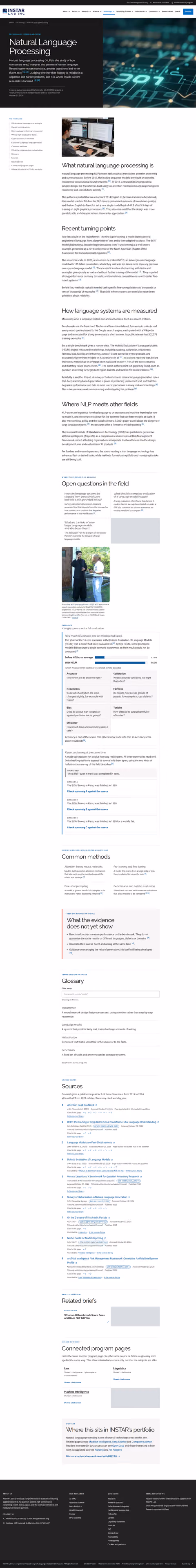 Screenshot thumbnail of Natural Language Processing Research — INSTAR Lab Technology (/technology/natural-language-processing/) at desktop viewport