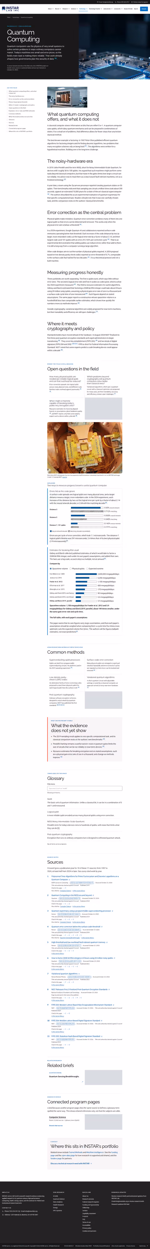 Screenshot thumbnail of Quantum Computing Research — INSTAR Lab Technology (/technology/quantum-computing/) at desktop viewport